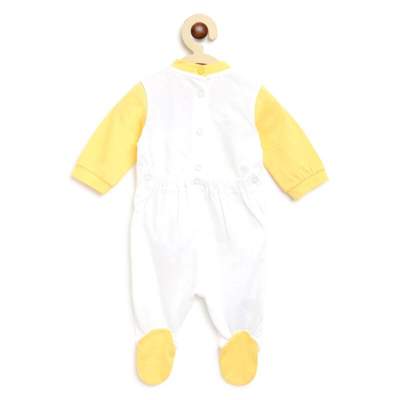 Printed Long-Sleeve Babysuit White image number 1